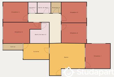 Chambre - 12 m² - 1 pièce