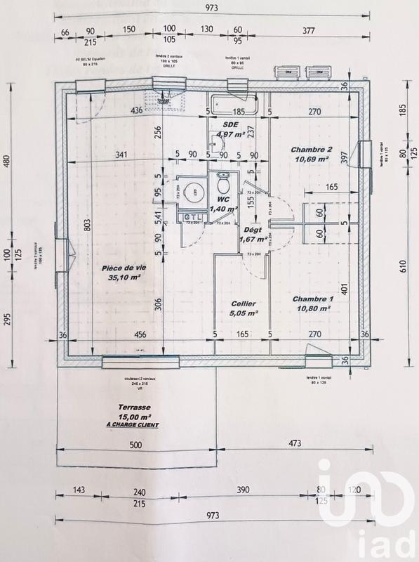 Maison - 70 m² - 3 pièces