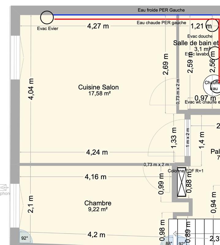 Appartement - 30 m² - 2 pièces