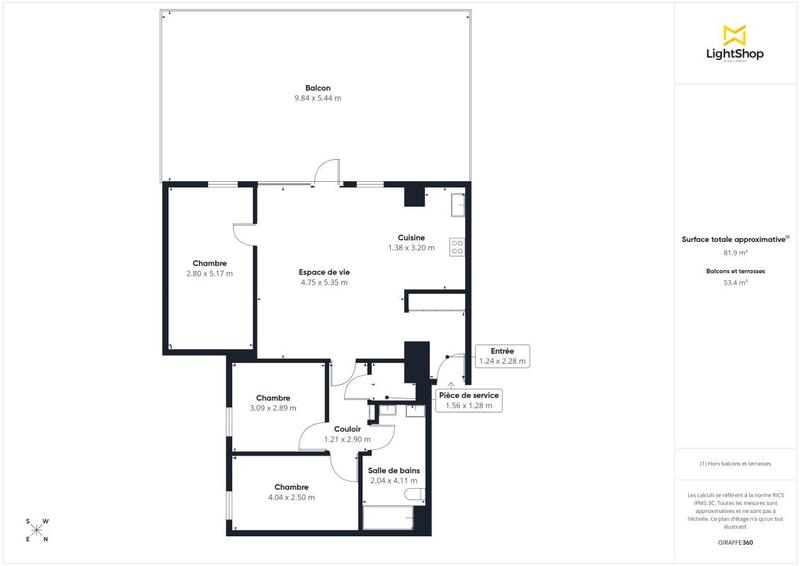 Appartement - 95 m² - 4 pièces