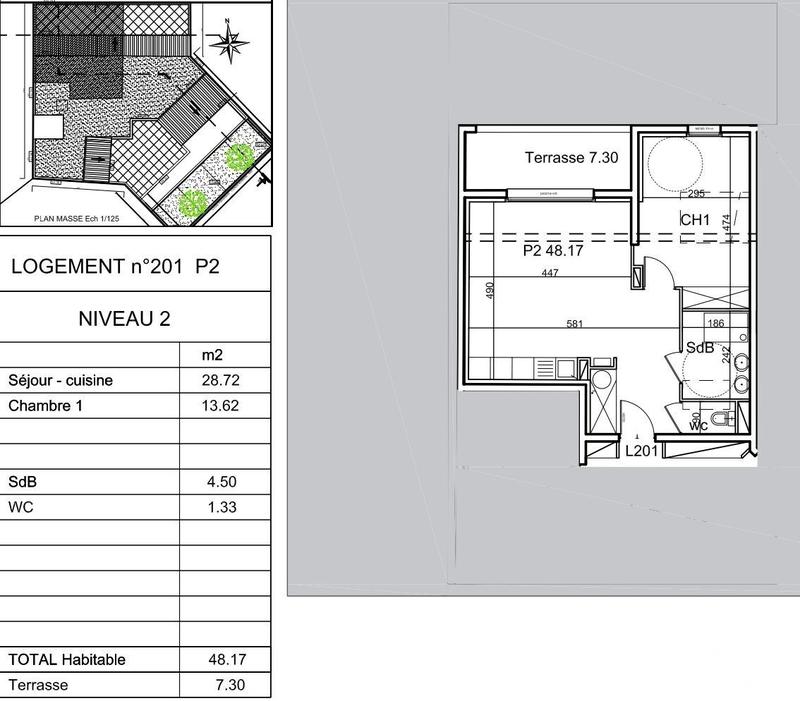 Appartement - 51 m² - 2 pièces