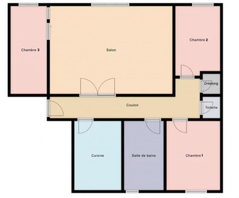 Chambre - 21 m² - 4 pièces