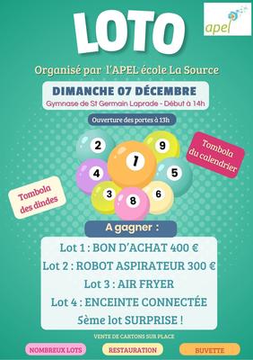 Loto École la Source Saint Germain Laprade