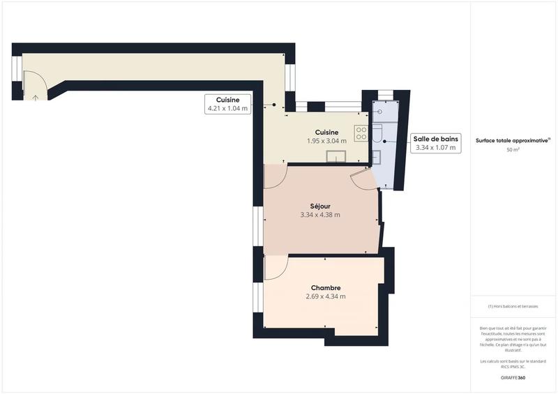 Appartement - 51 m² - 2 pièces