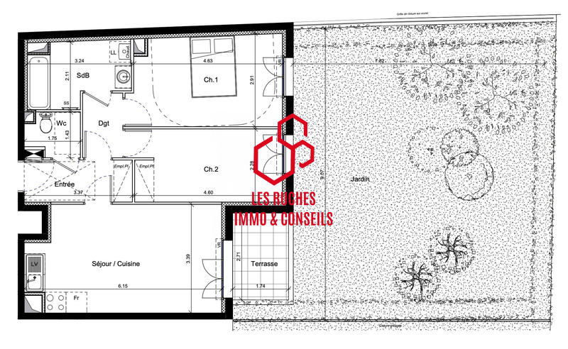 Appartement - 58 m² - 3 pièces