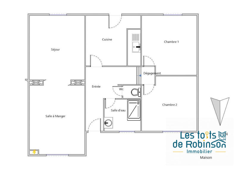 Maison traditionnelle - 67 m² - 4 pièces