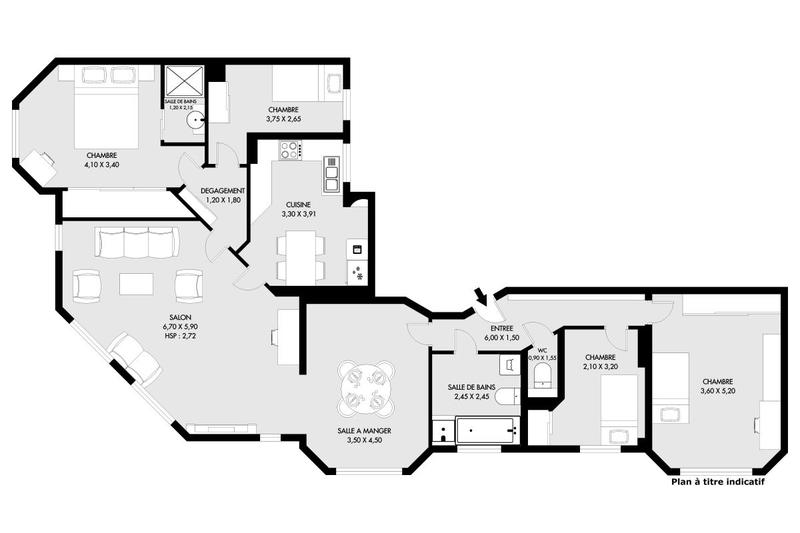 Appartement - 105 m² - 5 pièces