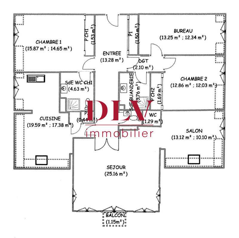 Appartement - 130 m² - 5 pièces