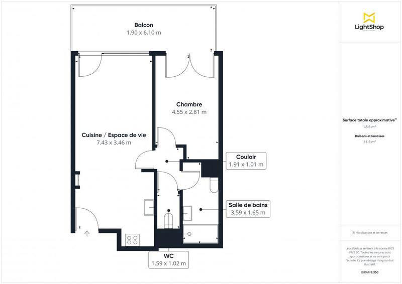 Appartement - 53 m² - 2 pièces