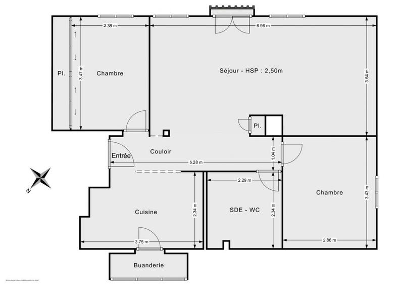 Appartement - 63 m² - 3 pièces
