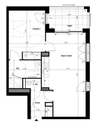 Appartement - 49 m² - 2 pièces