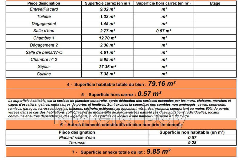 Appartement - 79 m² - 3 pièces
