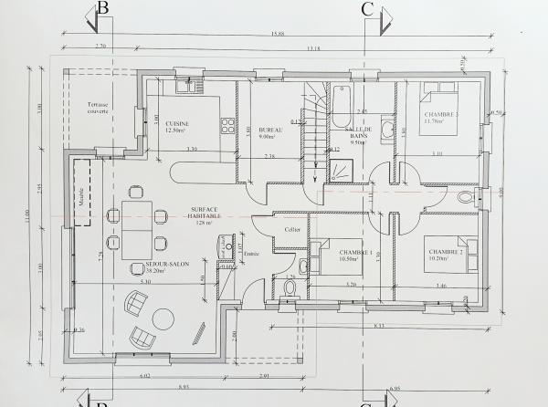 Maison de village - 128 m² - 5 pièces
