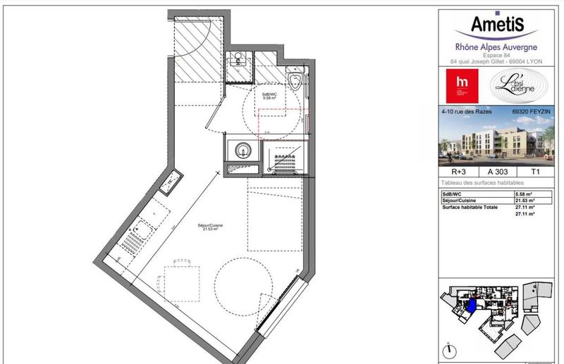 Appartement - 27 m² - 1 pièce