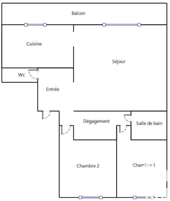 Appartement - 67 m² - 3 pièces