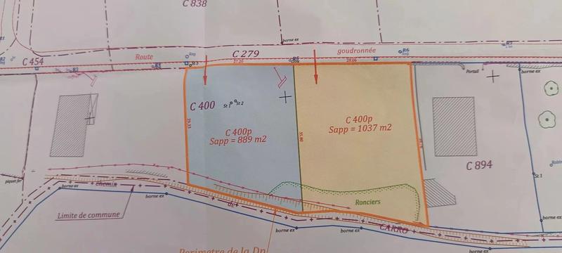 Terrain constructible - 1 037 m²