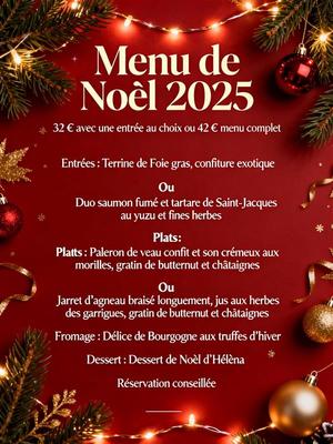 Menu de Noël au Luz d'Olt