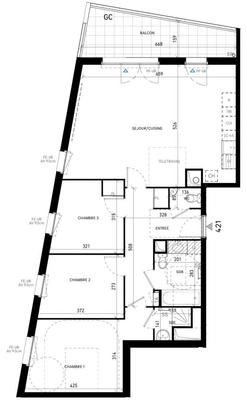 Appartement - 85 m² - 4 pièces