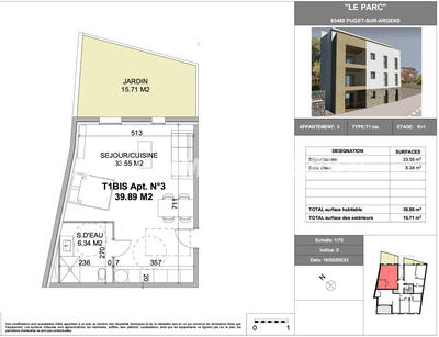 Appartement - 40 m² - 1 pièce