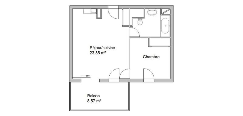 Appartement - 41 m² - 2 pièces