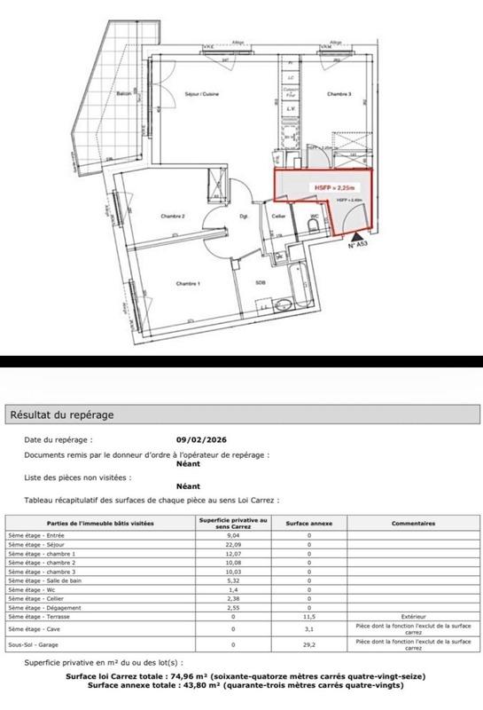 Appartement - 75 m² - 4 pièces