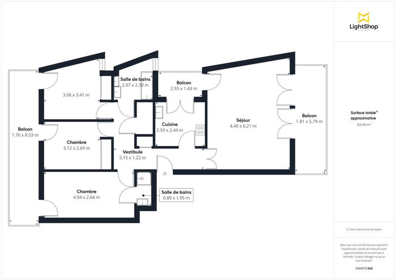 Appartement - 84 m² - 4 pièces