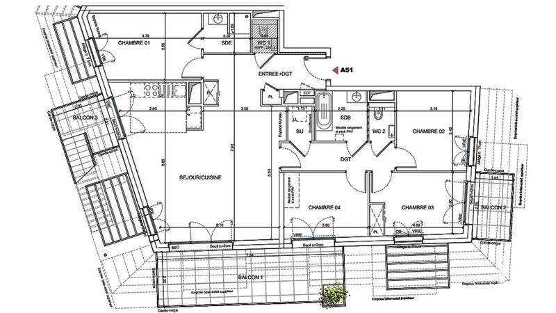 Appartement - 112 m² - 5 pièces