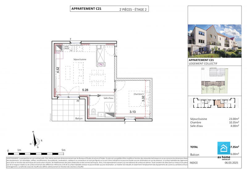 Appartement - 37 m² - 2 pièces