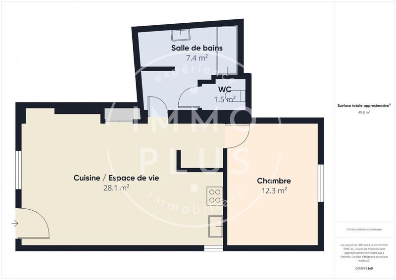 Appartement - 50 m² - 2 pièces