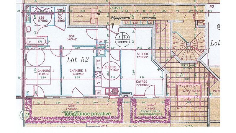 Appartement - 58 m² - 3 pièces