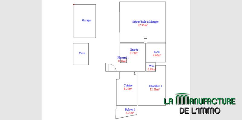 Appartement - 59 m² - 2 pièces