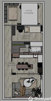 Appartement - 57 m² - 3 pièces