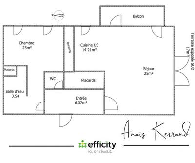Appartement - 72 m² - 2 pièces