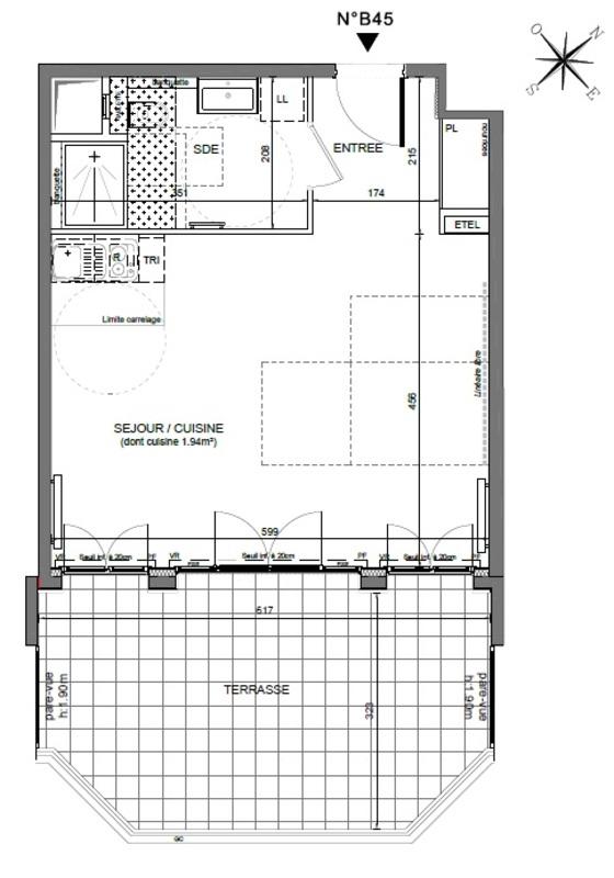 Appartement - 38 m² - 1 pièce