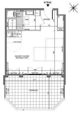 Appartement - 38 m² - 1 pièce