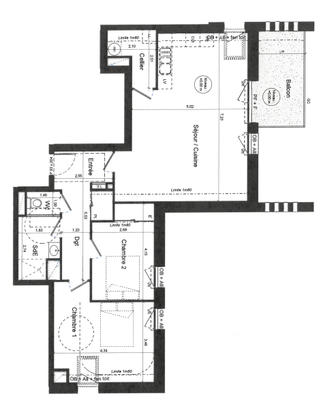 Appartement - 66 m² - 3 pièces