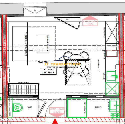 Appartement - 25 m² - 1 pièce