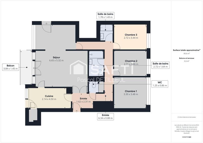 Appartement - 97 m² - 5 pièces
