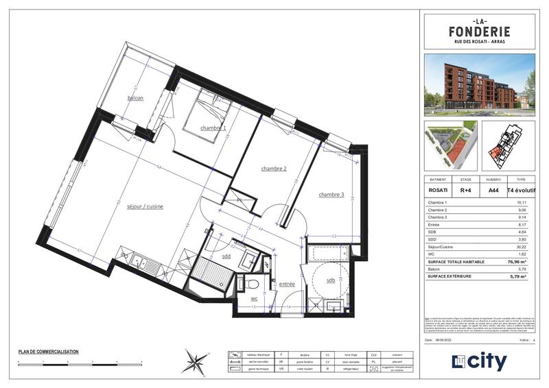 Appartement - 77 m² - 4 pièces