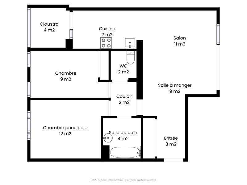 Appartement - 64 m² - 3 pièces