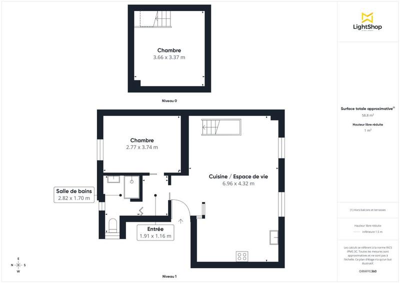 Appartement - 58 m² - 3 pièces