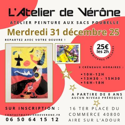 Atelier peinture aux sacs poubelle