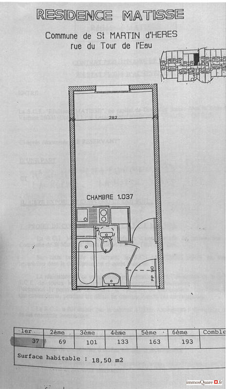 Appartement - 19 m² - 1 pièce