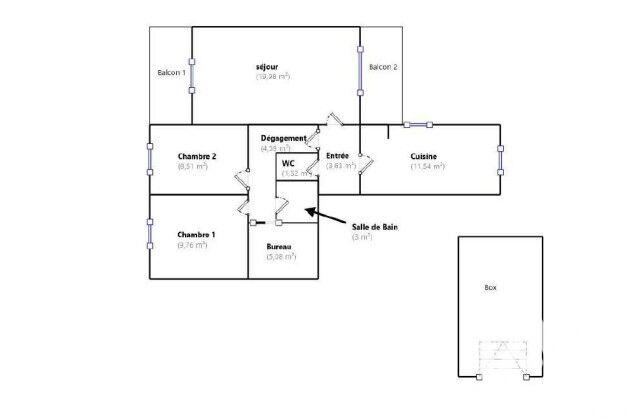 Appartement - 68 m² - 3 pièces