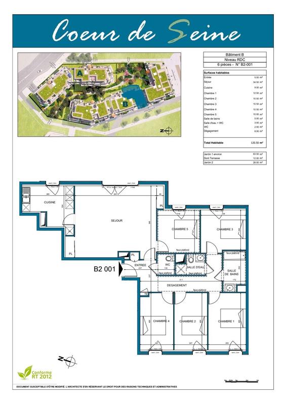Appartement - 121 m² - 6 pièces