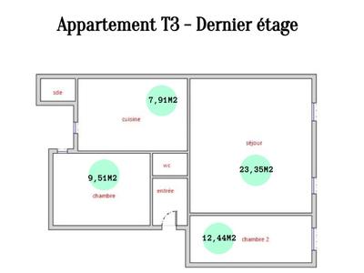 Appartement - 60 m² - 3 pièces