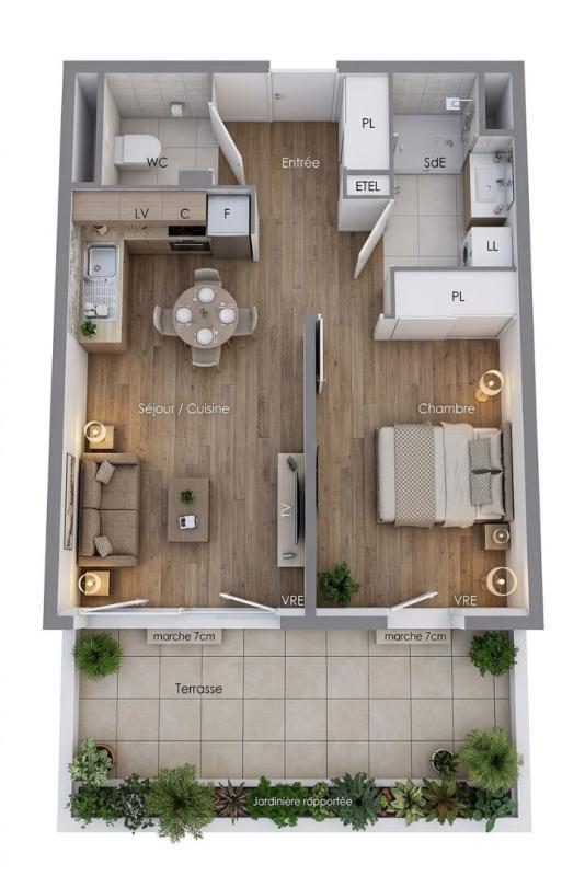 Appartement - 44 m² - 2 pièces