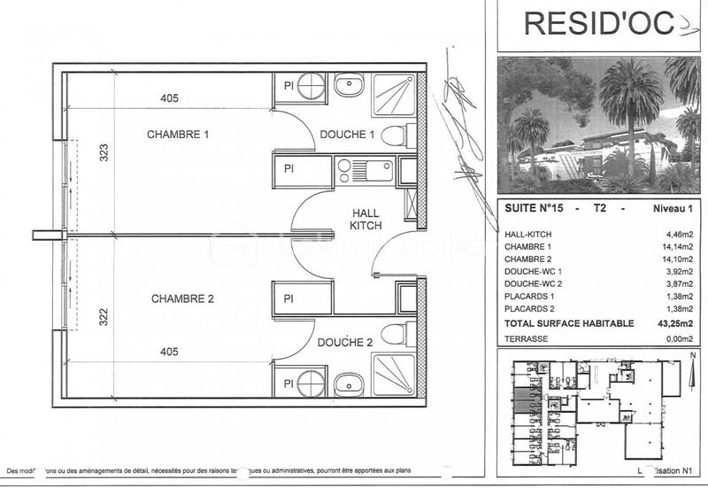 Appartement - 43 m² - 2 pièces