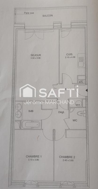 Appartement - 65 m² - 3 pièces