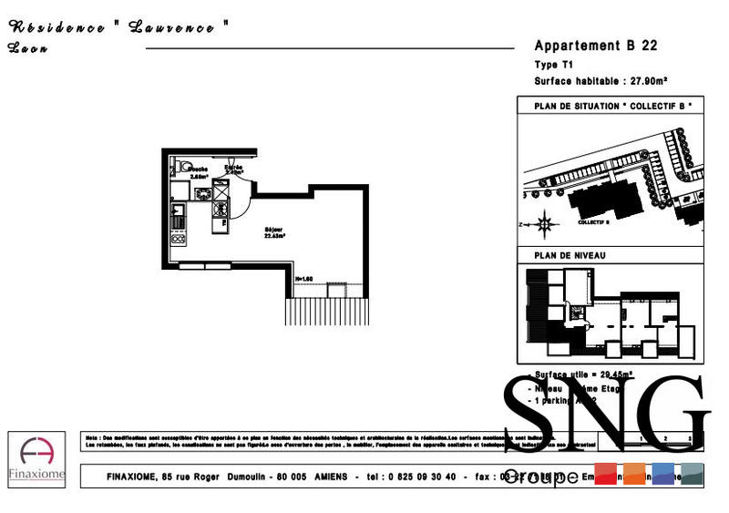Appartement - 28 m² - 1 pièce